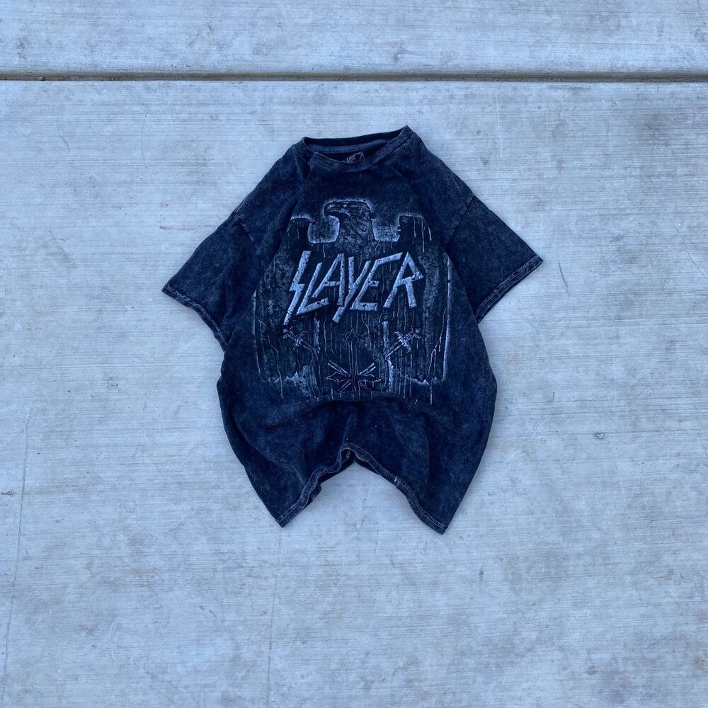 Slayer Band T‑Shirt Black Graphic Tee Medium Metal Rock Vintage Style